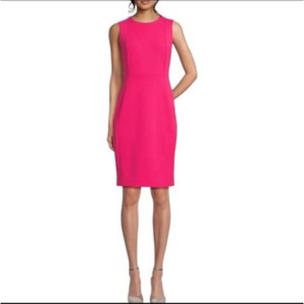 Calvin Klein Vibrant Pink Midi Dress